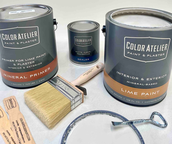 Color Atelier Lime Paint, Mineral Primer, Matte Sealer