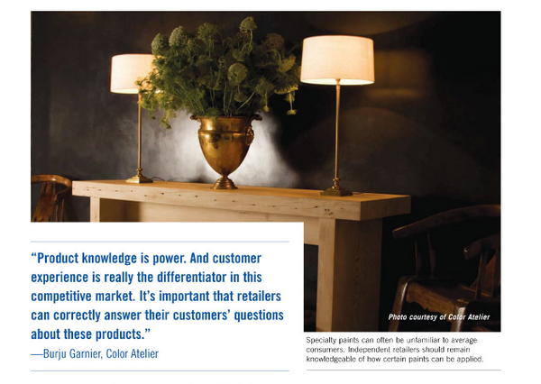 PAINT AND DECORATING RETAILERS MAGAZINE: STORY ON SPECIALTY PAINTS