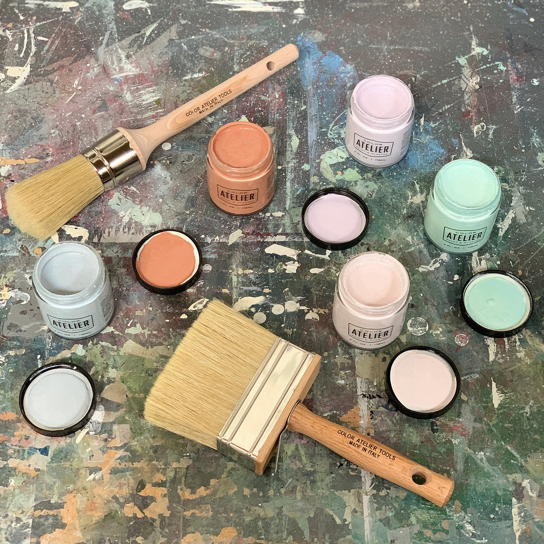Color Atelier Sample Jars Lime Wash Paint